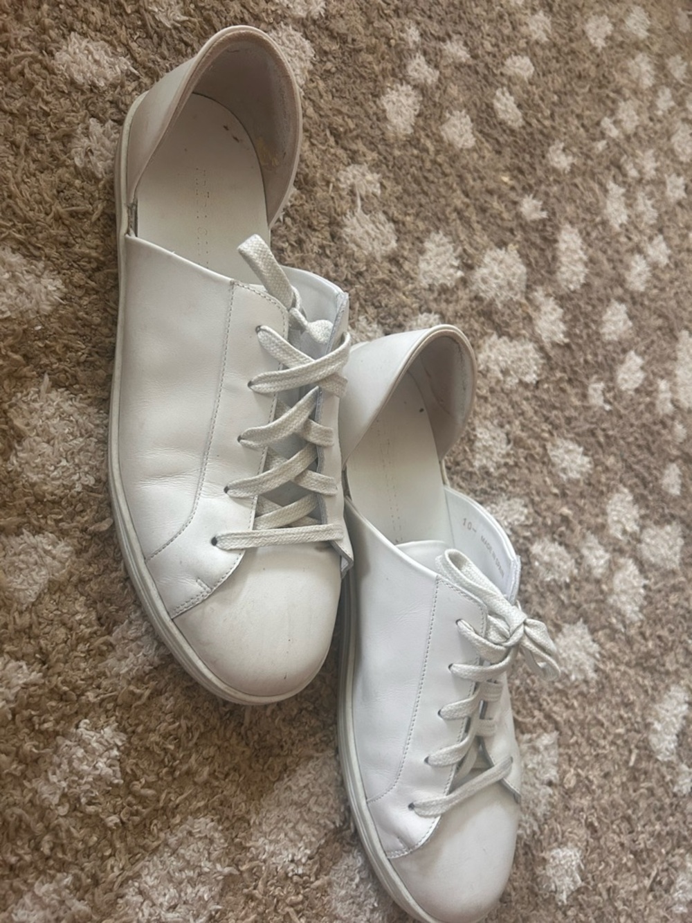 Women’s White Leather d’orsay lace-Up Sneakers